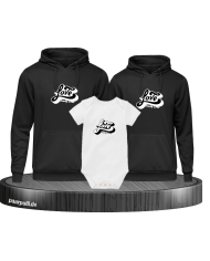 Family Crew Love 3er Hoodies mit Baby Body