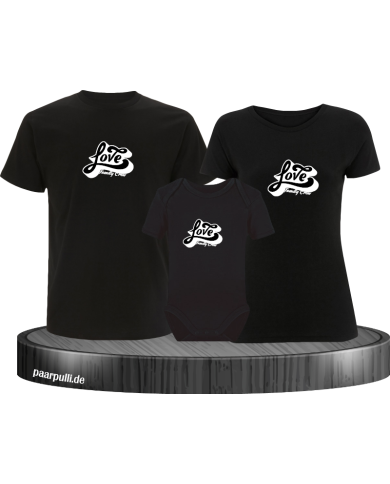 Family Crew Love 3er Familienset T-Shirts mit Babybody Family Crew Love 3er Familienset T-Shirts mit Babybody