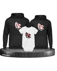 Love Family 3er Hoodies mit Baby Body
