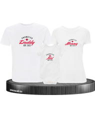 Promoted to Family Wunschjahr 3er Familienset T-Shirts mit  Babybody