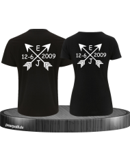 Pärchen shirts mit initialen und Datum
