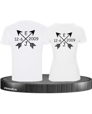 Pärchen shirts mit initialen und Datum