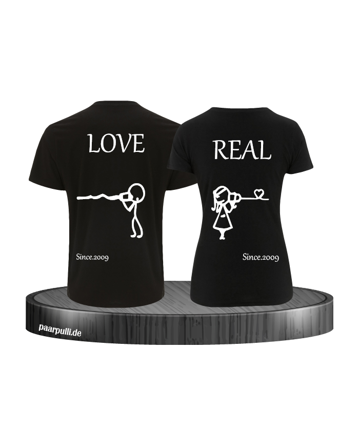 Partner shirt Schwarz bedruckt RealLove