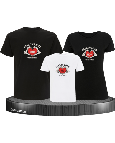 Fall in Love with Souls 3er Familienset T-Shirts Fall in Love with Souls 3er Familienset T-Shirts