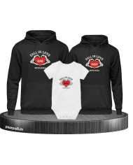 Fall in Love with Souls 3er Hoodies mit Baby Body
