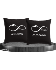 Kissen bedruckt schwarz