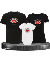 Fall in Love with Souls 3er Familienset T-Shirts mit  Babybody