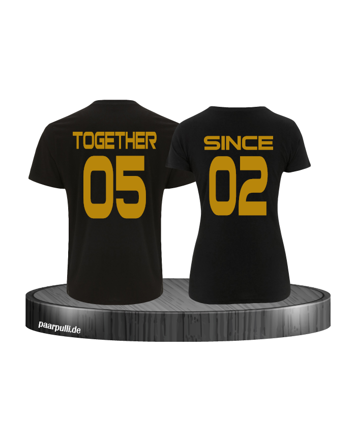 Together Und Since Bedruckt Auf 2 T Shirts Für Pärchen 