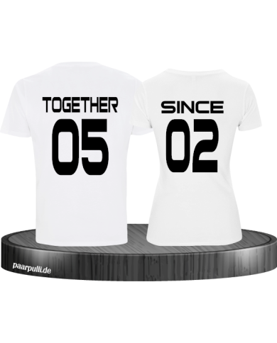 Weißes T-Shirt bedruckt mit schwarz Together since