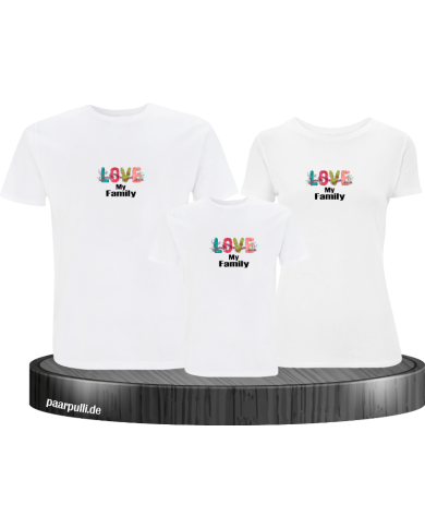 Liebe meine Familie 3er Familienset T-Shirts Liebe meine Familie 3er Familienset T-Shirts