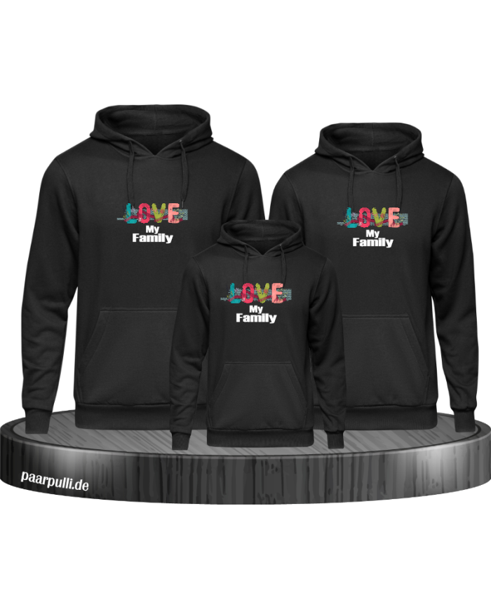Liebe meine Familie 3er Hoodies