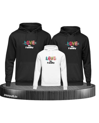 Liebe meine Familie 3er Hoodies Liebe meine Familie 3er Hoodies