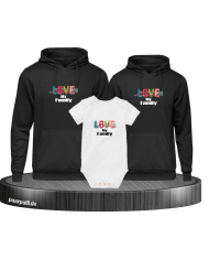 Liebe meine Familie 3er Hoodies mit Baby Body