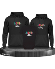 Liebe meine Familie 3er Hoodies mit Baby Body