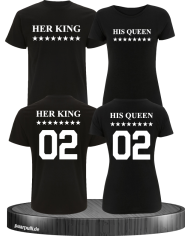 Her King & His Queen Pärchen T-Shirts