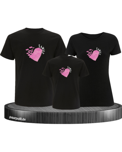 Love Family Herz 3er Familienset T-Shirts Love Family Herz 3er Familienset T-Shirts