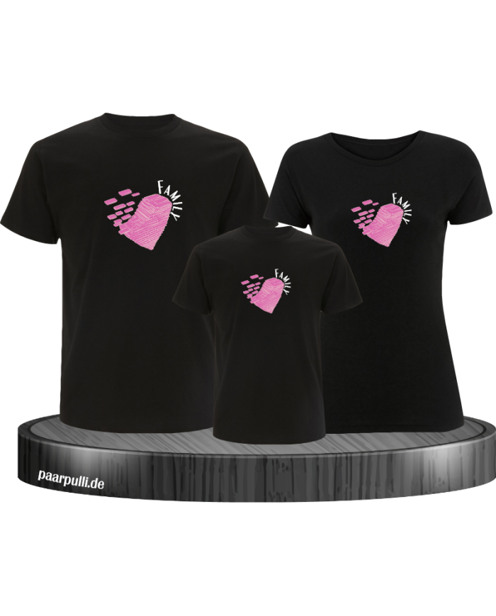 Love Family Herz 3er Familienset T-Shirts