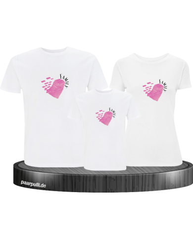 Love Family Herz 3er Familienset T-Shirts Love Family Herz 3er Familienset T-Shirts