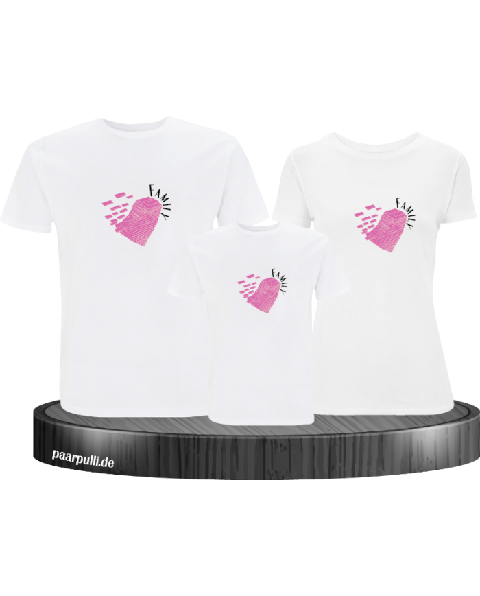 Love Family Herz 3er Familienset T-Shirts