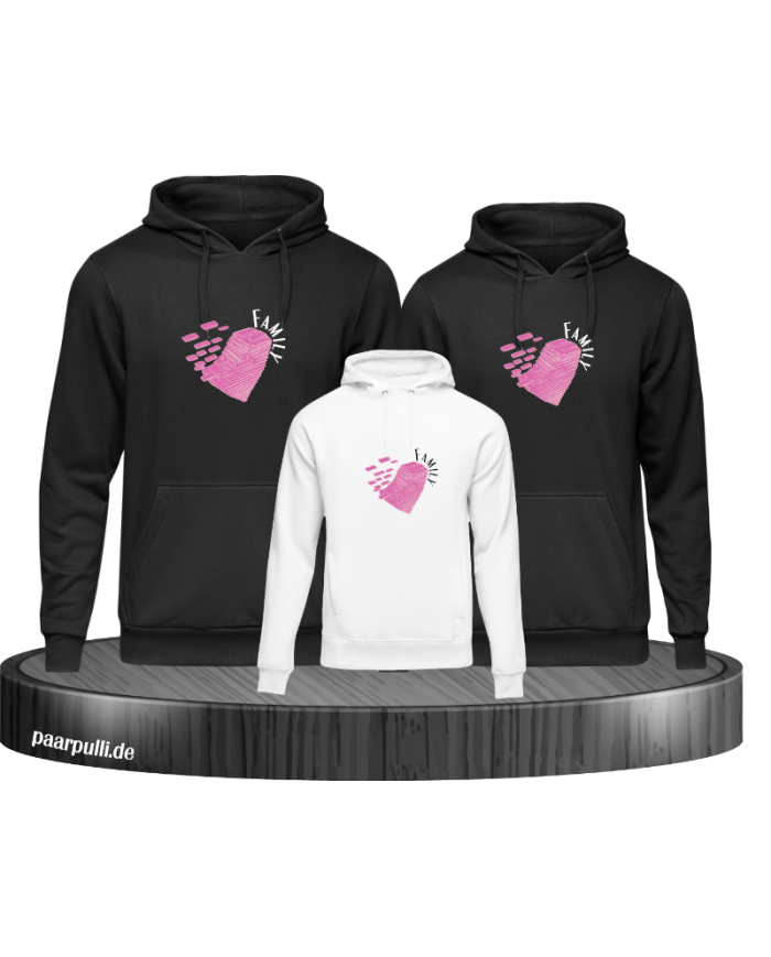 Love Family Herz 3er Hoodies