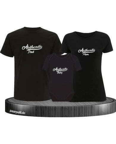 Authentic Family 3er Familienset T-Shirts mit  Babybody Authentic Family 3er Familienset T-Shirts mit  Babybody