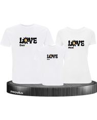 Love Flower 3er Familienset T-Shirts