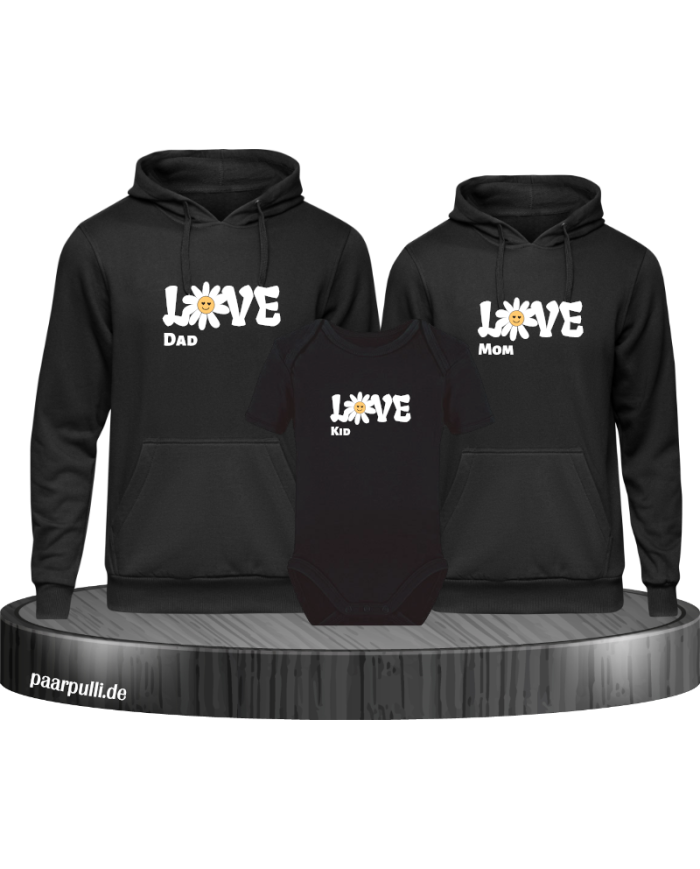 Love Flower 3er Hoodies mit Baby Body