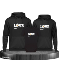 Love Flower 3er Hoodies mit Baby Body