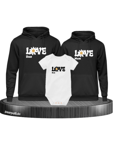 Love Flower 3er Hoodies mit Baby Body Love Flower 3er Hoodies mit Baby Body