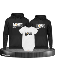 Love Flower 3er Hoodies mit Baby Body