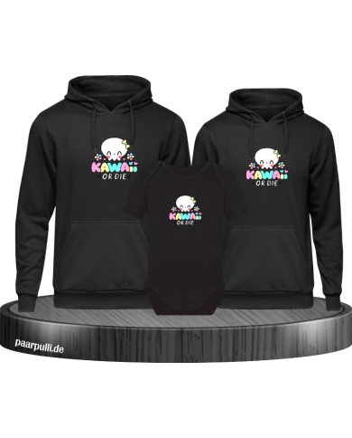 Kawaii or Die 3er Hoodies mit Baby Body Kawaii or Die 3er Hoodies mit Baby Body