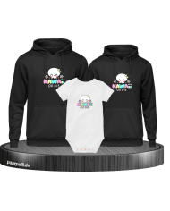 Kawaii or Die 3er Hoodies mit Baby Body