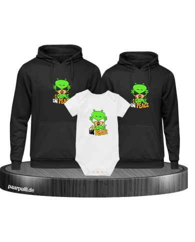 I come in Peace 3er Hoodies mit Baby Body I come in Peace 3er Hoodies mit Baby Body