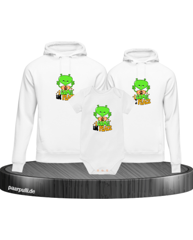 I come in Peace 3er Hoodies mit Baby Body I come in Peace 3er Hoodies mit Baby Body