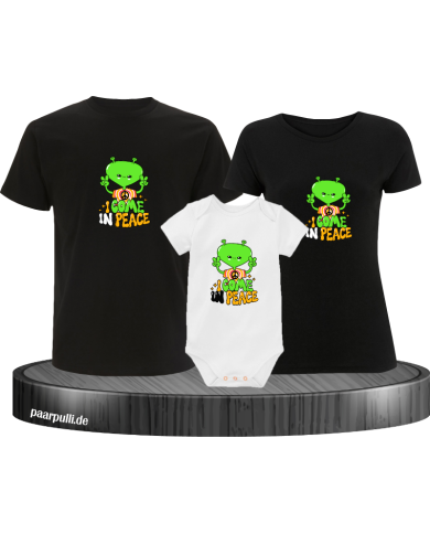 I come in Peace 3er Familienset T-Shirts mit  Babybody I come in Peace 3er Familienset T-Shirts mit  Babybody