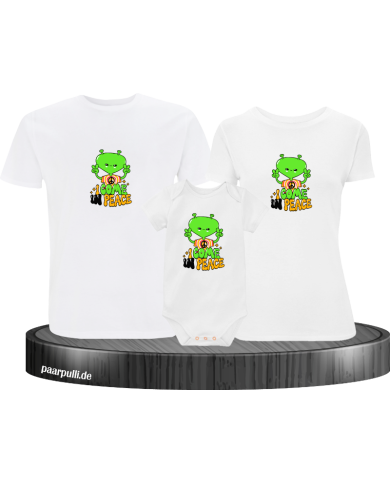I come in Peace 3er Familienset T-Shirts mit  Babybody I come in Peace 3er Familienset T-Shirts mit  Babybody