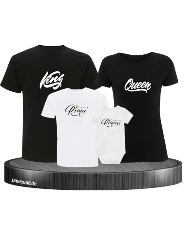 Royal Family 4er Familienset T-Shirts mit  Babybody Royal Family 4er Familienset T-Shirts mit  Babybody