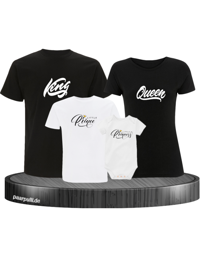 Royal Family 4er Familienset T-Shirts mit  Babybody