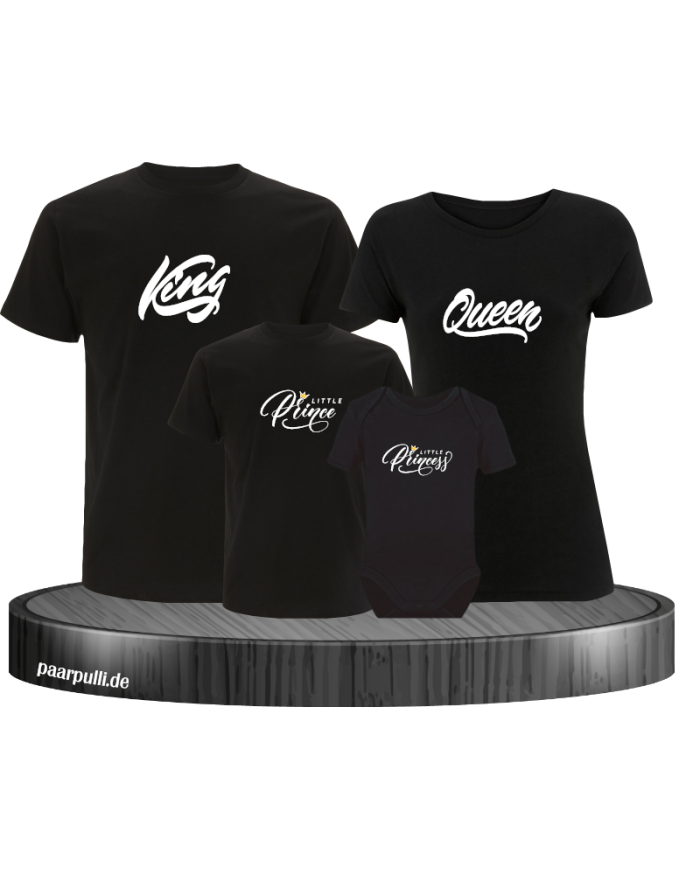 Royal Family 4er Familienset T-Shirts mit  Babybody