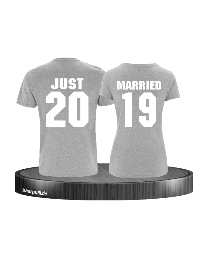 Just married grau couple t shirts