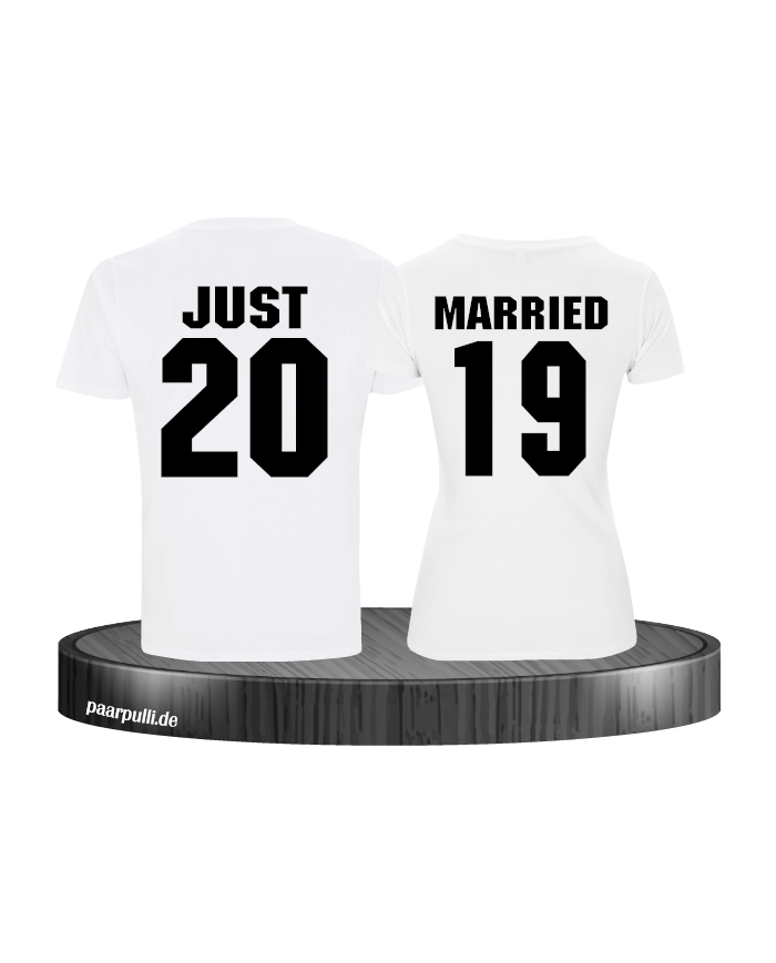 Just married weiß couple t shirts