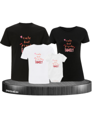 Cute but Psycho Family 4er Familienset T-Shirts mit Babybody