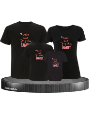 Cute but Psycho Family 4er Familienset T-Shirts mit Babybody