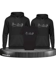 Never give up 3er Hoodies mit Baby Body