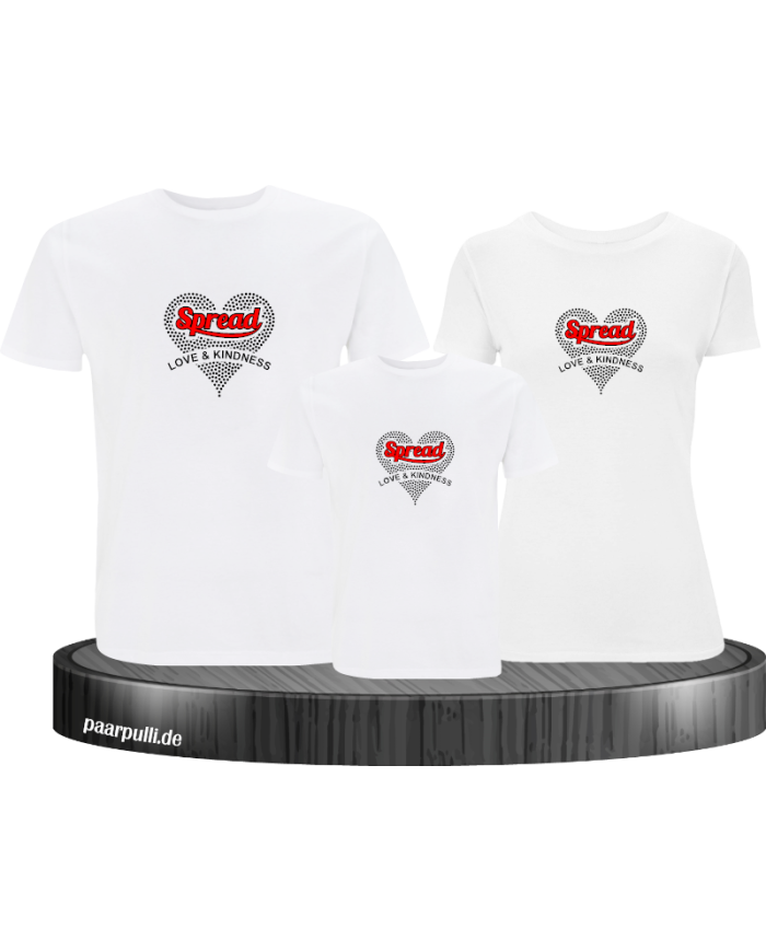 Spread Love and Kindness 3er Familienset T-Shirts