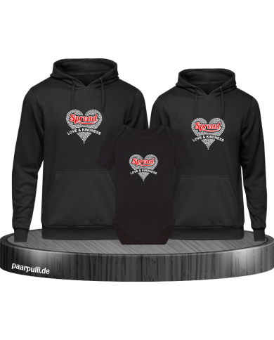 Spread Love and Kindness 3er Hoodies mit Baby Body Spread Love and Kindness 3er Hoodies mit Baby Body