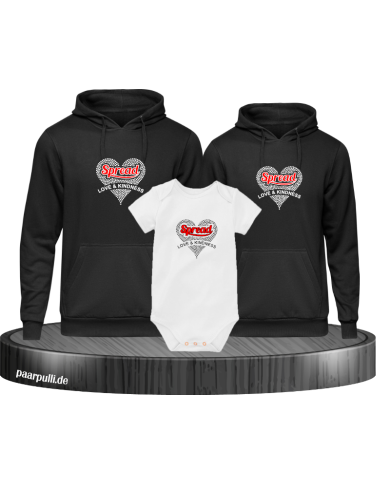 Spread Love and Kindness 3er Hoodies mit Baby Body Spread Love and Kindness 3er Hoodies mit Baby Body