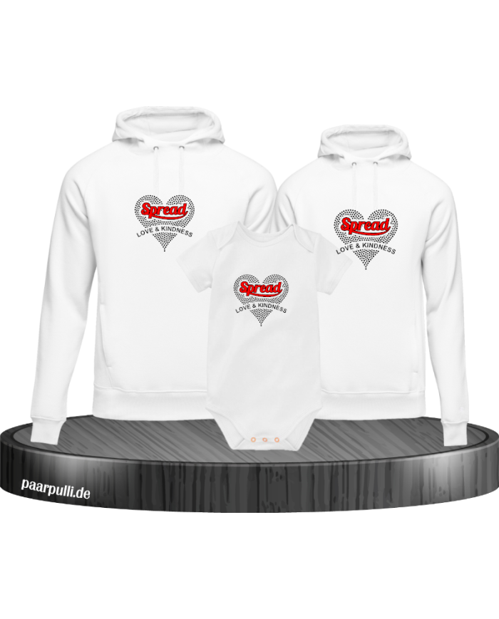 Spread Love and Kindness 3er Hoodies mit Baby Body