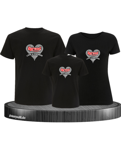 Spread Love and Kindness 3er Familienset T-Shirts Spread Love and Kindness 3er Familienset T-Shirts