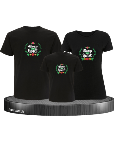 Always in my Heart 3er Familienset T-Shirts Always in my Heart 3er Familienset T-Shirts